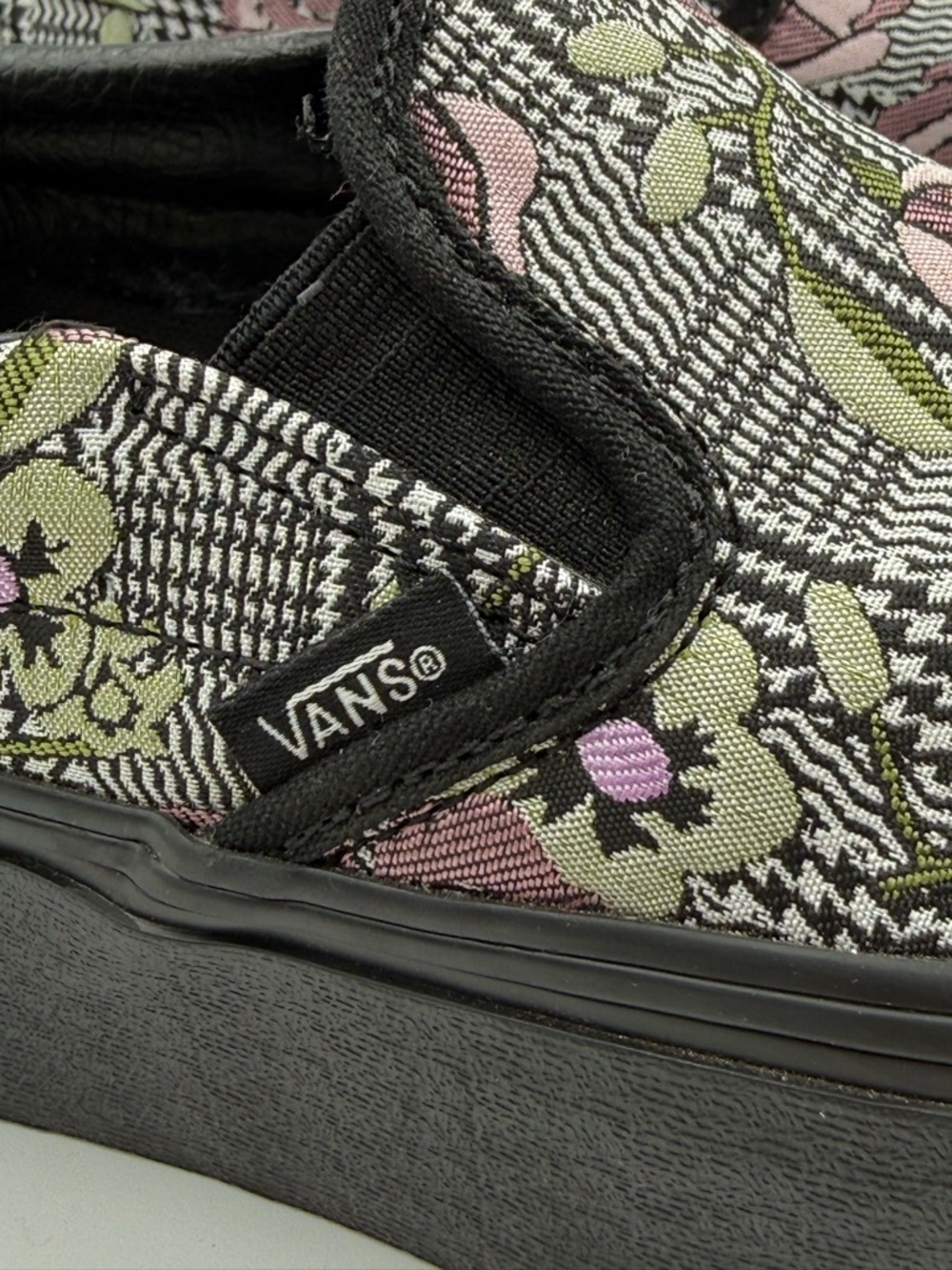 Vans Tapestry Floral Platform Slip-On Sneakers Chunky Sole Street Style Shoes - Picture 7 of 17